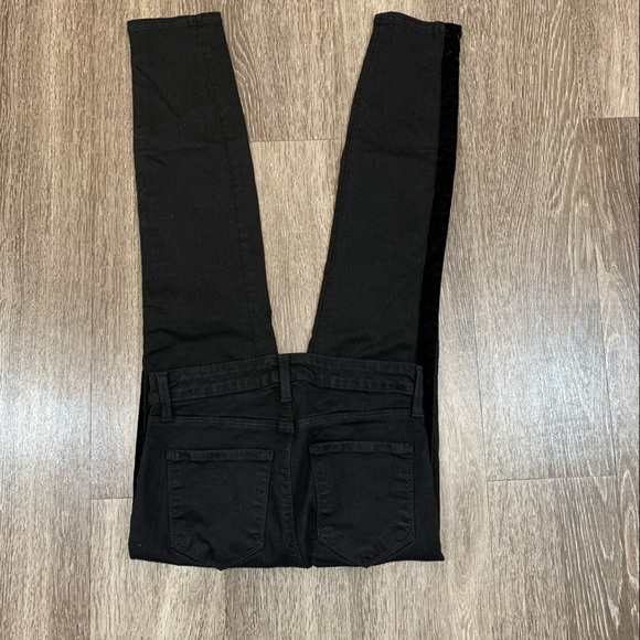 L’Agence Margot Velvet Stripe Jean in Noir High Rise Skinny Fit Womens Size 24 - Picture 6 of 7